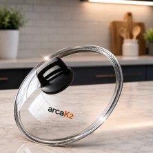 Arcak2 Karaca Kulp + 26 cm Tencere Sahan Tava Cam Kapağı