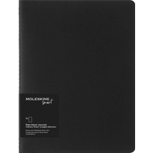 Moleskine Smart Cahier Dergileri Beyaz Sayfalı 2'li Dijital Kayık Seti, Kalem+ ile Uyumlu, Karton Kapak, Ekstra Geniş Format 19 x 25 Cm, Siyah, 120 Sayfa