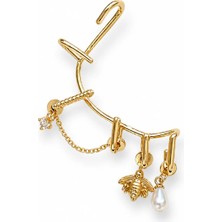Venüs Design Çelik Incili  Earcuff