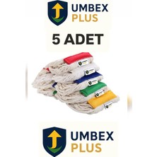 Premini Islak Saçaklı Temizlik Arabası Dar Mop 350 gr Yedekli 5'li Paket