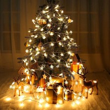 Kuzey Oyuncak Yüksek Kalite 5 Metre Gün Işığı Kar Tanesi LED Işık Sabit Yanar 20 Ledli Fişli Noel Yılbaşı Işığı