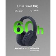 MWX Teknoloji Soundform Surround Bluetooth Kulak Üstü Kulaklık, Gürültü Engelleme, Kablosuz, 60 Saat Çalma Süresi, Yumuşak Kulak Yastıkları,, Galaxy, Ipad, Seyahat, Ev, Ofis Için, Mavi