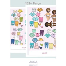 Jaca Paper Baby Kes-Yapıştır-Oyna Mega Set 52+ Parça Bebek Giydirme Kombin Oyunu