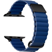 Hype Store Ile Uyumlu Ultra 42/44/49MM Krd-78 Pu Deri Kordon Strap Kayış Lacivert