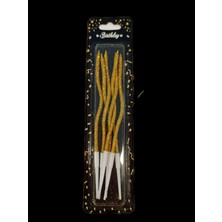 Mumay Mum Uzun  Burgulu Gold Simli 6 Lı 15 cm