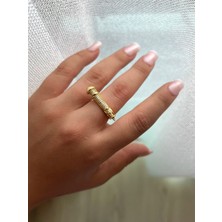Vip Özel Seri Gold Çivi Detay Ayarlanabilir Yüzük