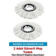 Premini 2'li Dönerli Mop Yedek, Tüm Moplara Uyumlu, Pratik ve Temizliğe Yardımcı
