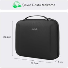 Hype Store x MCE-1402 Sert Yapılı Çanta, 13” iPad Pro M4, 13” Air M3 (2025)&M2(2024), 12.9” Pro M2&m1 Modelleri Için Koruyucu Kılıf, Aksesuar Düzenleyicili iPad Taşıma Kılıfı