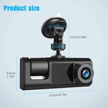 Full Hd 1080P Üç Kameralı Araç Içi Kamera Araba Güvenlik Kamerası Gece Görüşü Ön Geri Iç Kayıt Ir LED