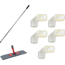 Premini Yedek Mop Takımı, 80 Cm, Katlanır Aparat, Metal Vidalı Sap, 5'li Paket