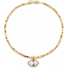Venüs Design Gold Markiz Taşlı Kolye