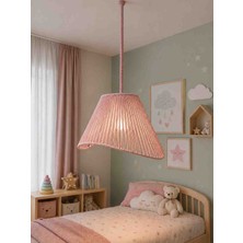 C&A&B Kuzey Avize Makrome Sarkıt Avize Pembe Ip Dekoratif Tavan Lambası Salon Yatak Odası Çocuk Odası Aydınlatma