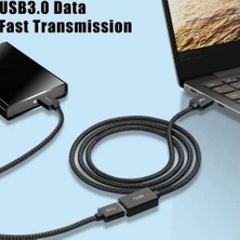 MWX Teknoloji Rope 5gbps Hızlı Veri Aktarımı USB 3.0 Erkek Dişi Uzatma Kablosu Halat Örgülü (3 Metre)