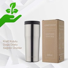 Sızdırmaz Vakumlu Çıft Katmanlı Çelik Bardak Termos 480 ml 6 Saat Sıcak / 12 Saat Soğuk - Metalik Gri