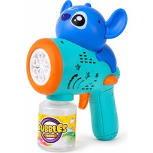 Ziventa Stitch Temalı Işıklı Otomatik Baloncuk Tabancası Bubble Gun Çocuk Köpük Oyuncağı Baloncuk Makinesi Baloncuk Silahı Sıvı Dahil