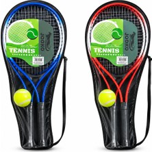 Çantalı Tenis Raketi Seti – 2 Raket + 1 Tenis Topu | Mavi ve Kırmızı Renk Seçenekleri