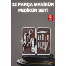 EstoreBox 12 Parça Paslanmaz Çelik Kompakt ve Taşınabilir Manikür Makası Tırnak Makası
