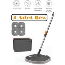 Premini Pratik Mikrofiber Mop Temizlik Seti, Kirli ve Temiz Su Ayrımı, 2 Adet Bez