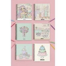 Jaca Çocuk Yetişkin 6'lı Mini Boyama Seti / Eğitici ve Eğlenceli Boyama Kitapları (10X10CM)