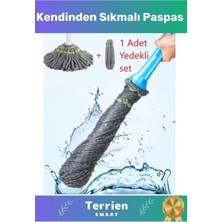Premini Her Zemine Uygun Mandallı Toz Paspas, Pratik ve Yedek Bezli Smart Seri