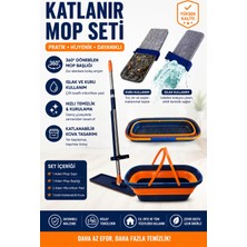 Premini Pratik Katlanabilir Tekerlekli Sıkmalı Paspas Seti