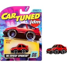 Mabelme Store Cartuned Jdm Seri 2 1985-87 Sprinter Trueno Gt-Apex AE86, Siyah Kırmızı, Diecast Metal Oyuncak Araba,