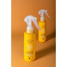MWX Teknoloji Cosmed Tüm Cilt Tipleri Için Aile Boy Yüz ve Vücut Sprey Güneş Kremi - Lotion SPF50+ - 200 ml