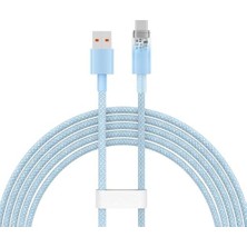 Hype Store Explorer Serisi Hızlı Şarj Kablosu Akıllı Sıcaklık Kontrolü USB To Type-C 100W, 2m, Mavi