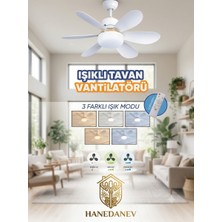 Hanedanev Uzaktan Kumandalı Işıklı Tavan Vantilatörü – 30W Ledli ve 3 Kademeli Akıllı Fan – Sessiz Vantilatör