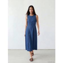 Lc Waikiki Yeni Sezon Midi Kloş Jean Elbise