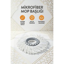 Premini Mikrofiber Mop Başlığı, Tek Hamlede Temizlik, Güçlü Emici, Kolay Kullanım