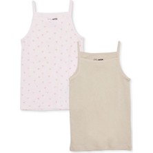 Hellobaby Kız Bebek 2li Atlet Çiçek Baskılı Bisiklet Yaka Sleeveless