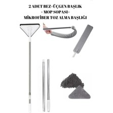 Premini Pratik Üçgen Cam ve Toz Alma Mopu Seti, Mikrofiber Temizlik Araçları