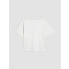 Lc Waikiki Yeni Sezon Kayık Yaka Oversize Soft Touch Kadın Tişört