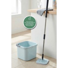Premini Dönen Teleskopik Mop ve 30 cm Kova Seti, Temizlik Kolaylığı Için Ideal