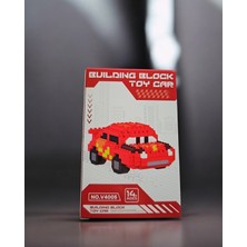 C&On Design Bricks Kırmızı Spor Araba Modeli - Yarış Arabası Yapı Seti - Çocuk ve Yetişkin Hobi Set