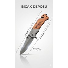 Bıçak Deposu Alpaslan Paslanmaz Çelik Zeytin Saplı Titanyum Kaplama Ip Kesme Aparatlı Taktik Kamp Çakısı