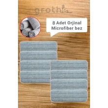 Premini Microfiber Sprey Mop Yedek Bez 8'li Su Hazneli Püskürtmeli Temizlik Seti
