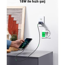 Grains Global Type-C USB 3.0 90 Derece Açılı Örgülü Data ve Şarj Kablosu 1 Metre
