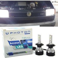 Photon Vw Transporter T4 LED Xenon Uzun + Kısa Far Ampulü H4 Access Yeni Seri Beyaz