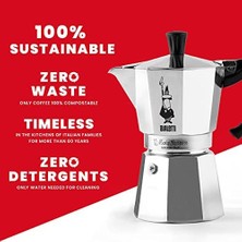 -: 3 Cups Ocak Üstü Espresso Pişirici - 130ML - Gümüş Renk - Alüminyum Gövde - Patentli Güvenlik Valfi - Tüm Ocak Türleri Için Uygundur (Indüksiyon Hariç)