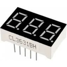Voltaj 3 Haneli 0.36” Kırmızı 7 Segment Display (Common Anode)