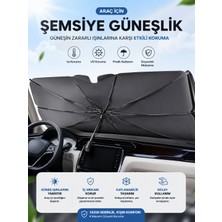 Bontec Araç Içi Şemsiye Güneşlik Katlanabilir Ön Cam Güneş Koruyucu Uv Korumalı Tüm Araçlarla Uyumlu