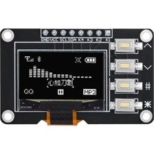 Voltaj 0.96" 128X64 4 Pin Butonlu OLED Grafik LCD Ekran I2C SSD1315 Beyaz