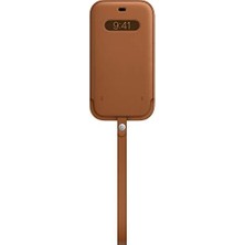 Grains Global 12 Pro Max Için Magsafe Özellikli Deri Zarf Kılıf - Klasik Kahve
