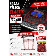 PINUKS Bagaj Filesi Elastik Büyük Boy 120X80CM Kırmızı Aksesuar Dünyası