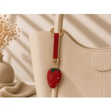 Kumru Studio Taşlı Çilek Çanta Charmı & Anahtarlık