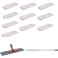Premini Nemli Yedek Mop Takımı Seti, 10 Adet, 60 Cm, Katlanır Aparat ve Metal Sap