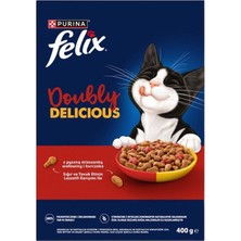 Felix Doubly Delicious Çifte Lezzet Kuru Kedi Maması Sığır Etli 400 G (6'li Paket)