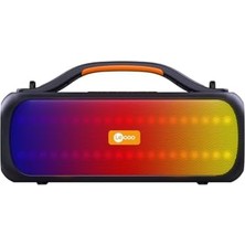 Grains Global DS155 30W Kablosuz Bluetooth 5.0 Rgb Aydınlatmalı Ipx5 Suya Dayanıklı Tws Boombox Taşınabilir Hoparlör Siyah